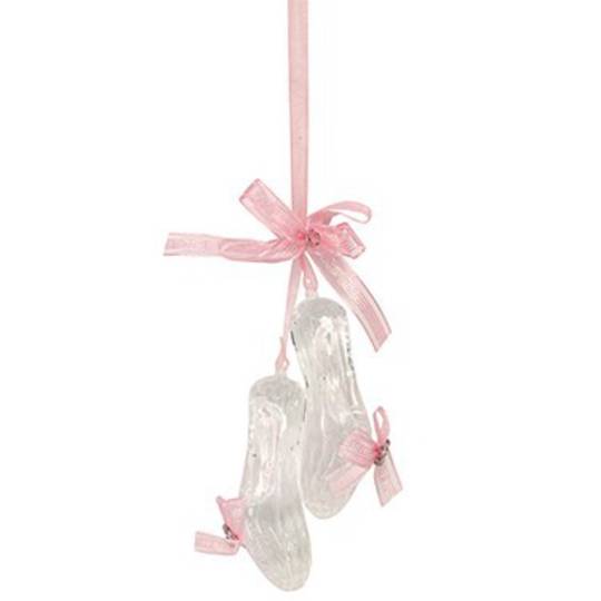 Acrylic Clear & Pink Ballet Shoes 15cm